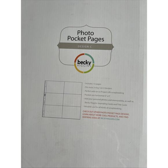 Becky Higgins Project Life Lot 48 Pocket Pages C D Page Protectors Clear 12x12 - Picture 4 of 5